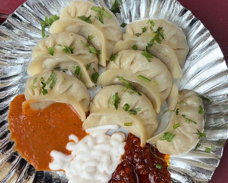 A plate of momos